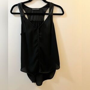 Rock & Republic Black Semi Sheer Sleeveless Top